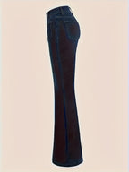 Womens Spliced high-waisted Casual Jeans