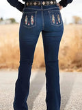 Women Wash Pocket Printed Casual Jeans