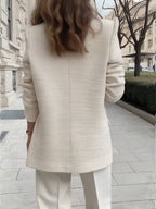 Women Lapel Double-breasted Temperament Casual Coat