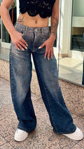 Women Ironing Diamond Wash Water Casual Jeans