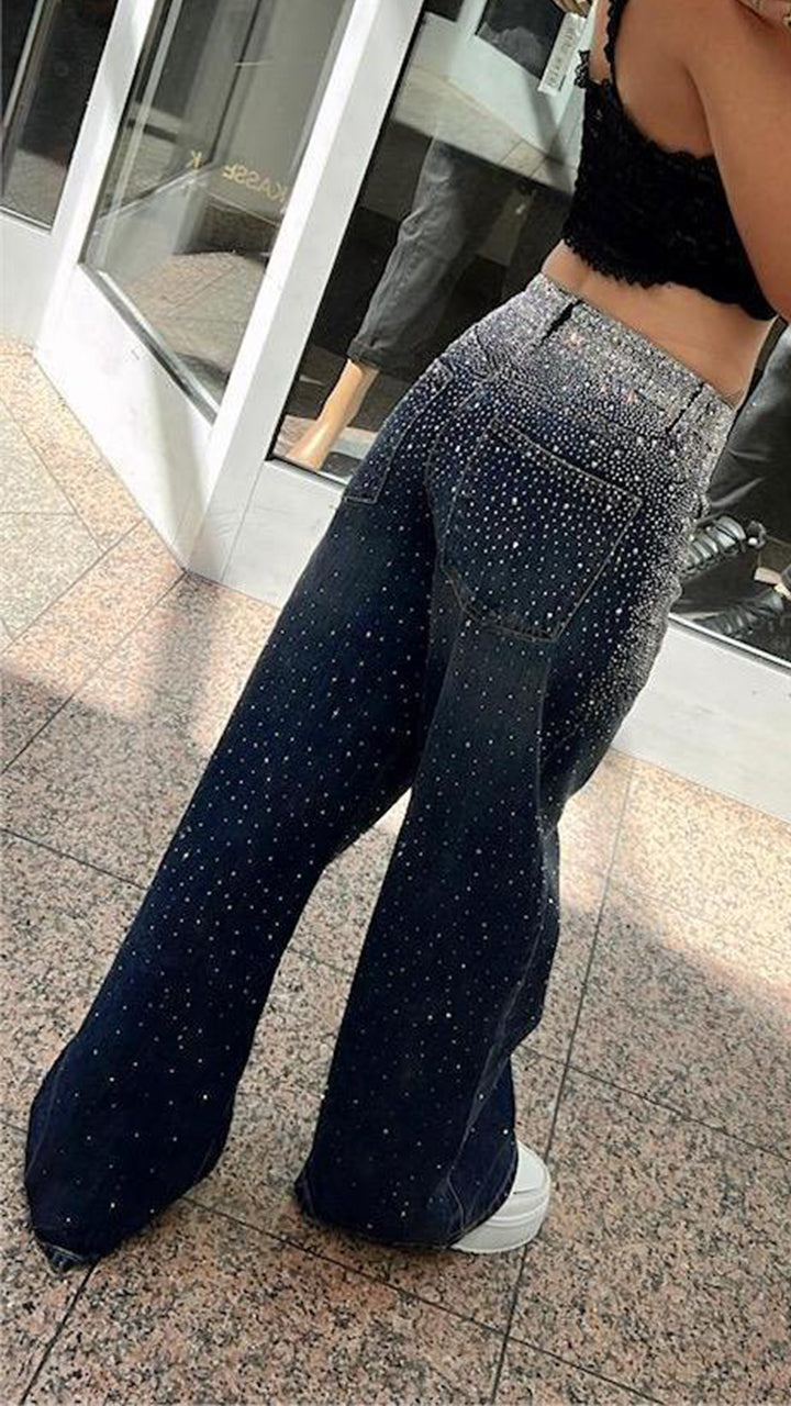 Women Ironing Diamond Wash Water Casual Jeans