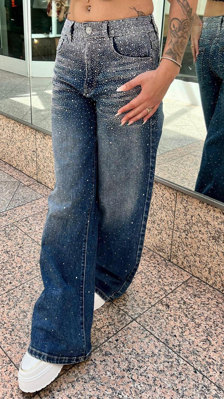 Women Ironing Diamond Wash Water Casual Jeans