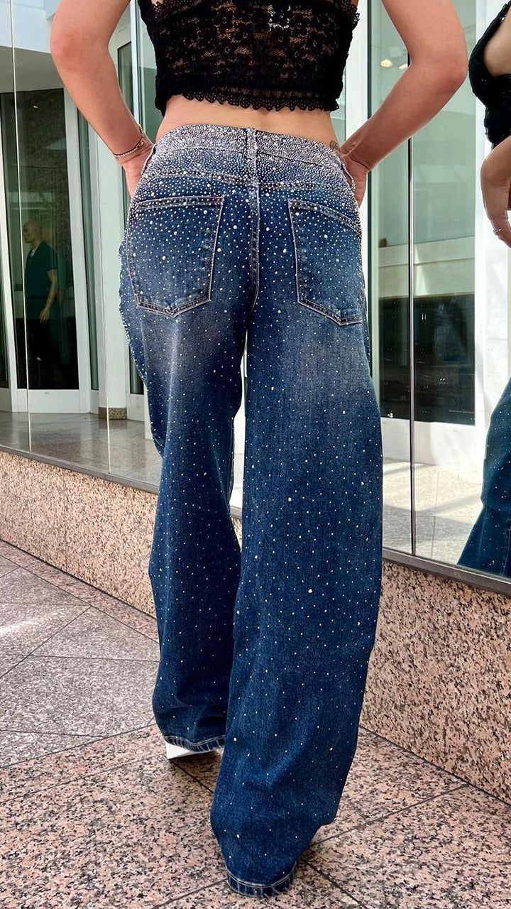 Women Ironing Diamond Wash Water Casual Jeans
