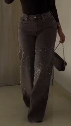 Ladies Rhinestone Casual Jeans