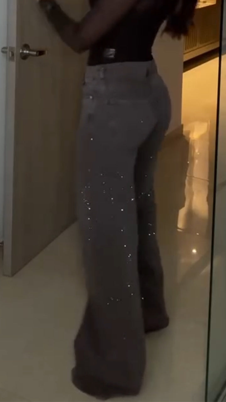 Ladies Rhinestone Casual Jeans