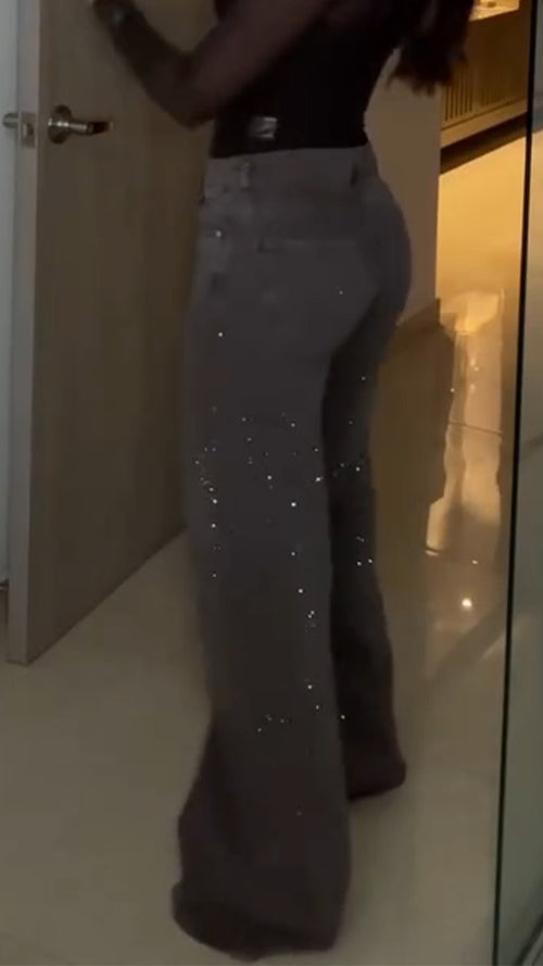 Ladies Rhinestone Casual Jeans