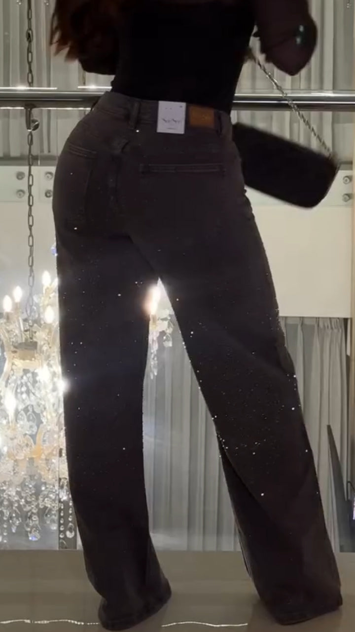 Ladies Rhinestone Casual Jeans