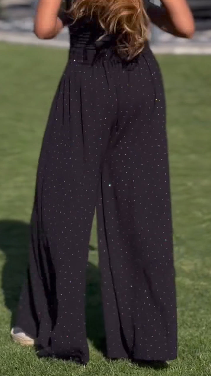 Women Loose Casual Rhinestone Pants