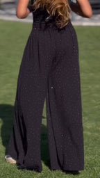 Women Loose Casual Rhinestone Pants