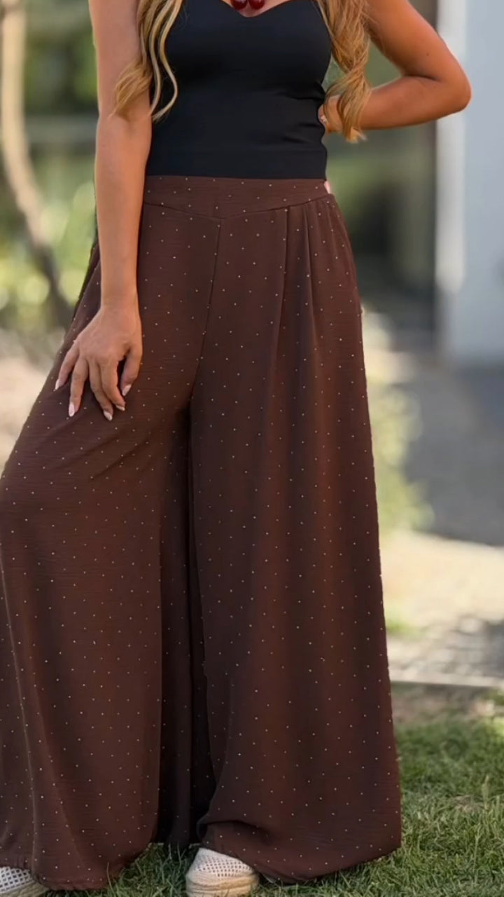 Women Loose Casual Rhinestone Pants
