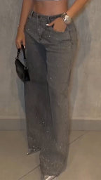 Ladies Rhinestone Casual Jeans