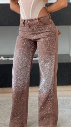 Ladies Rhinestone Sparkling Casual Jeans