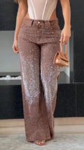 Ladies Rhinestone Sparkling Casual Jeans