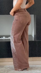 Ladies Rhinestone Sparkling Casual Jeans