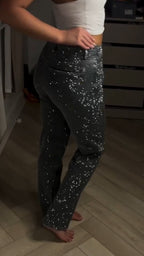 Women Hot Rhinestone Sparkling Casual Jeans