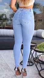 Women High Waisted Casual Jeans