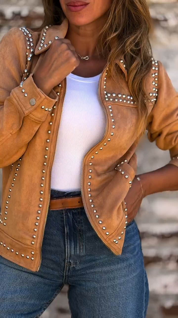 Women Collar Rivet Temperament Casual Jacket