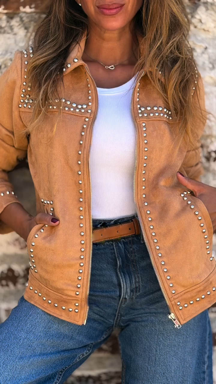Women Collar Rivet Temperament Casual Jacket