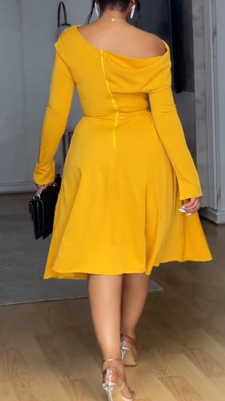 Women Round Neck Elegant Casual Dress