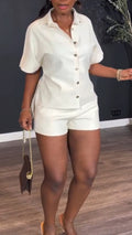 Women Lapel Breasted Top and Pants Casual Suit
