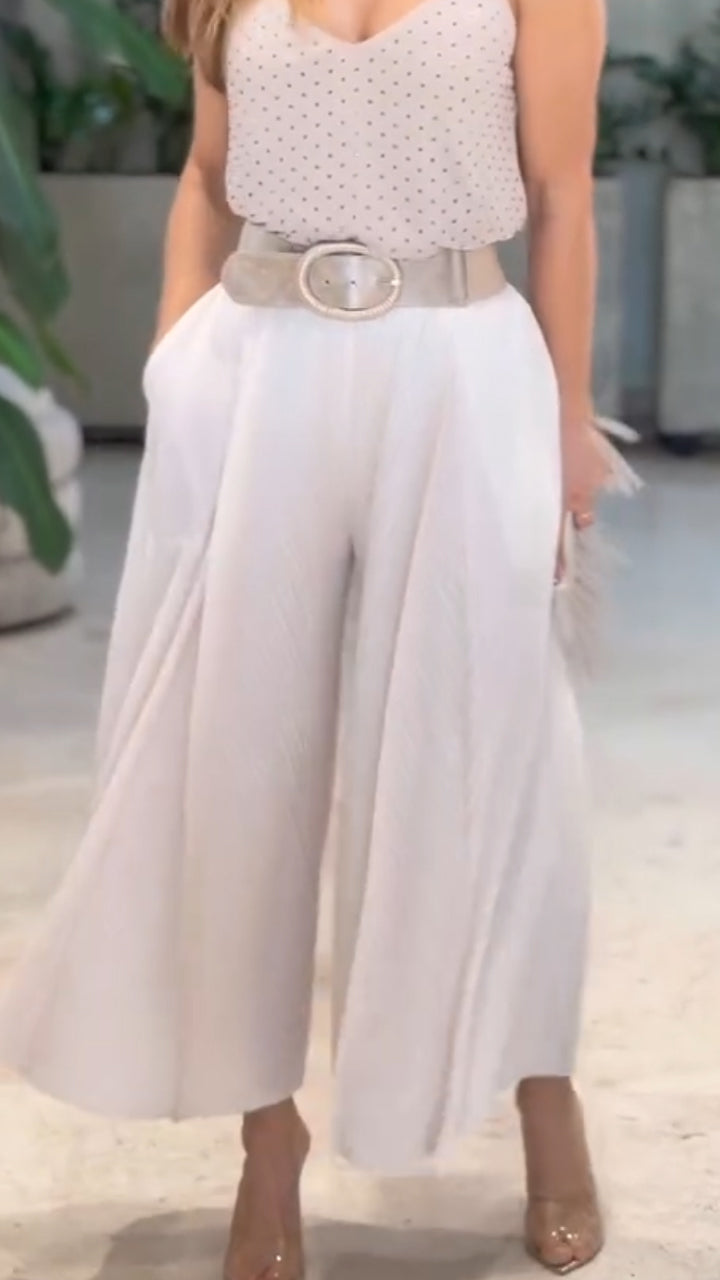Womens Hot Diamond Suspender + Wide Leg Pants