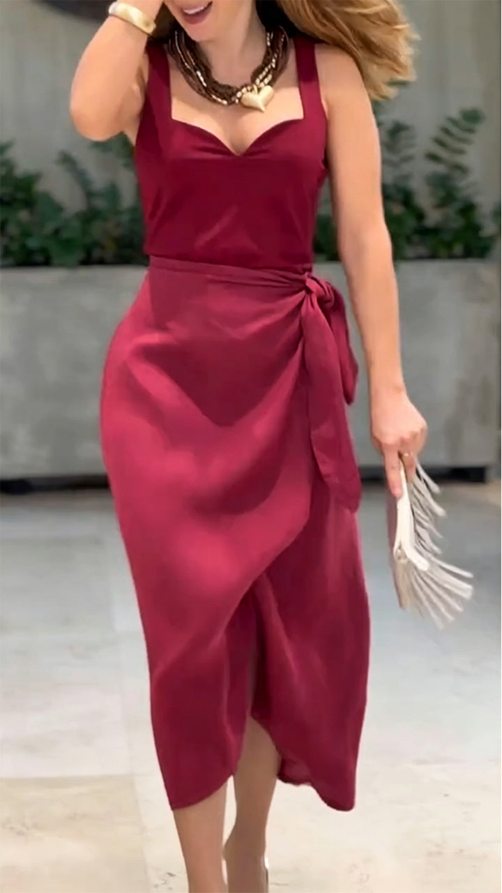 Women Collar and Waist Cinching Elegant Temperament Dress