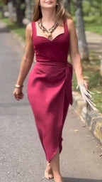 Women Collar and Waist Cinching Elegant Temperament Dress
