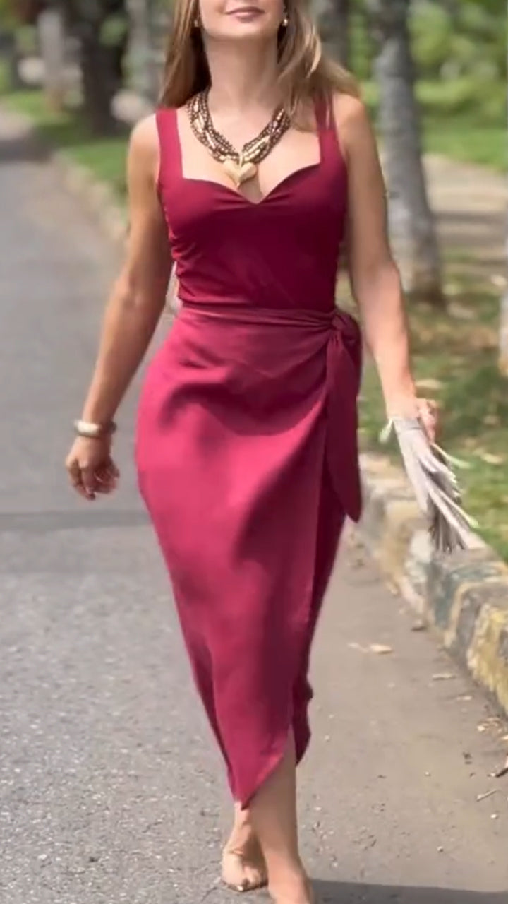 Women Collar and Waist Cinching Elegant Temperament Dress