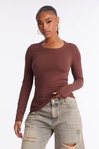 Sabrina Long Sleeve Tee - Camel