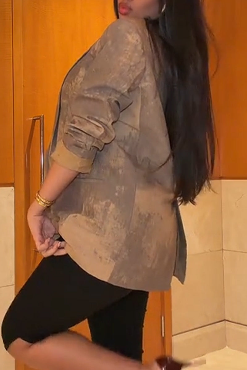 Women Collar Dyed Temperament Commuting Formal Jacket