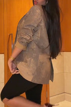 Women Collar Dyed Temperament Commuting Formal Jacket