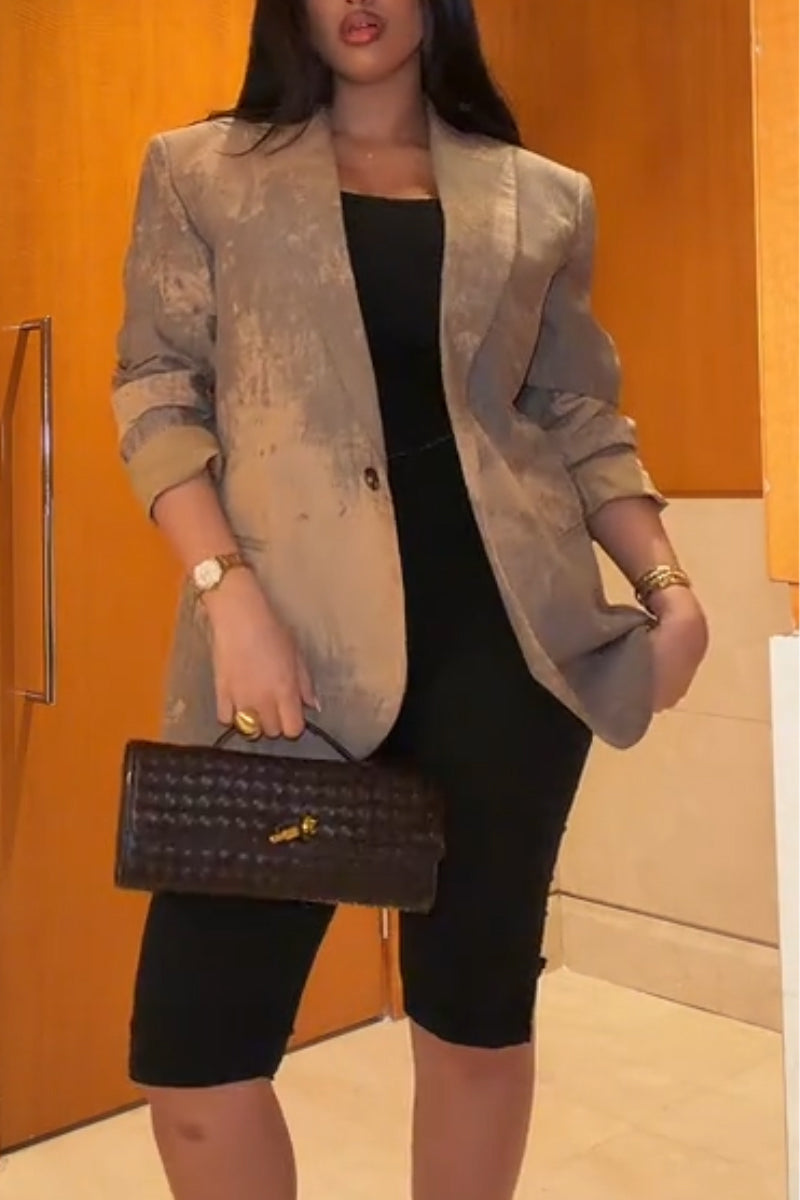 Women Collar Dyed Temperament Commuting Formal Jacket