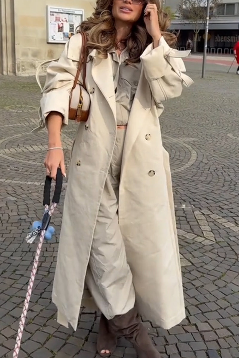 Women Collar Style Casual Trench Coat