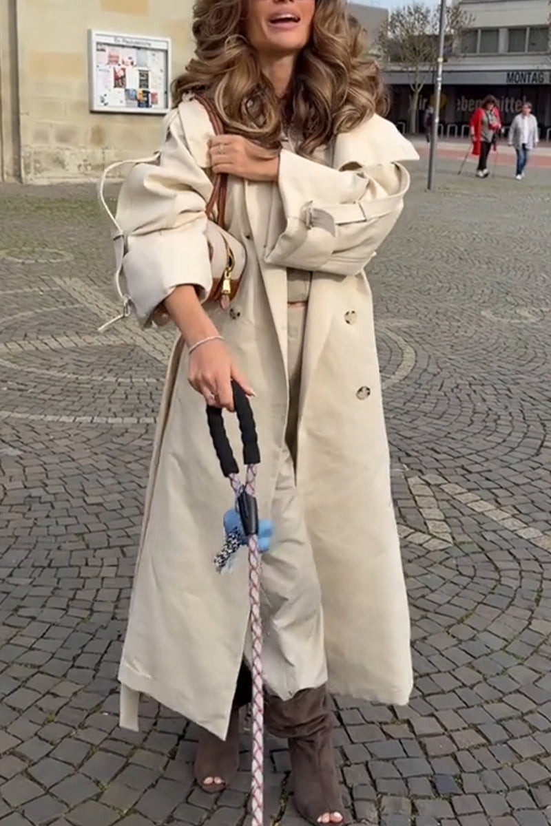 Women Collar Style Casual Trench Coat