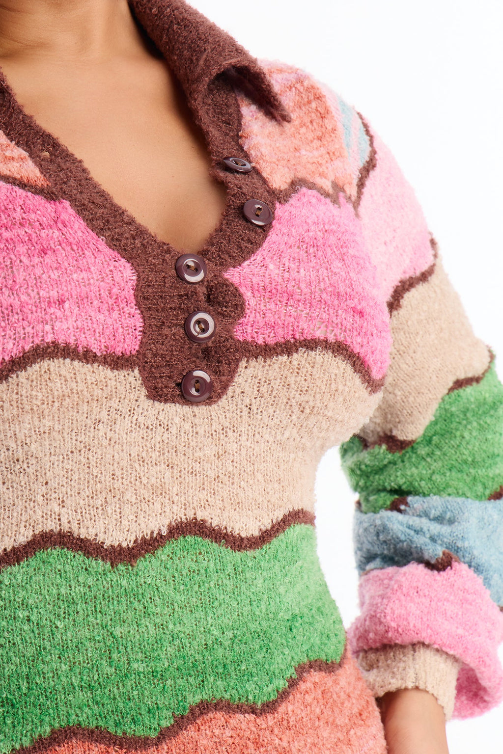 Sweet Treat Long Sleeve Sweater Mini Dress - Pink/combo