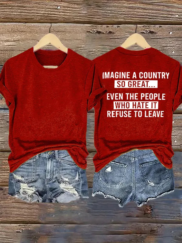 Women's   IMAGINE A COUNTRY  Print T-Shirt