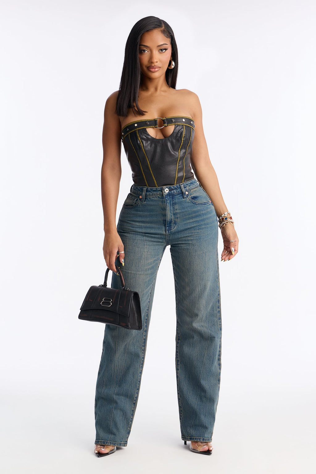 Look Around Slim Straight Leg Jeans - Dark Wash