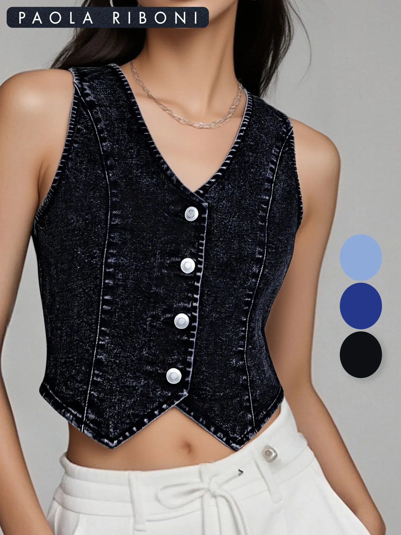 Women's Slim-Fit Denim Vest for Casual Summer Wear
