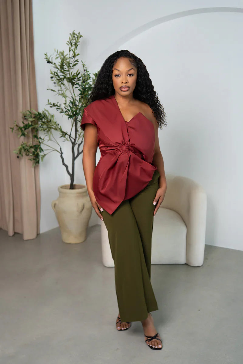 Satin Sculpture Top