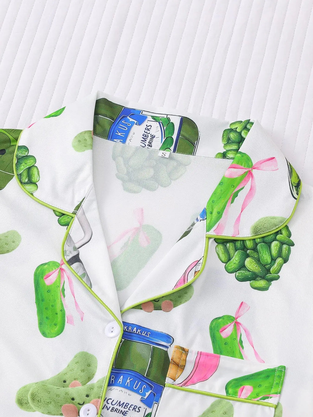 Women's Cucumber Print Short Sleeve Pajama Set