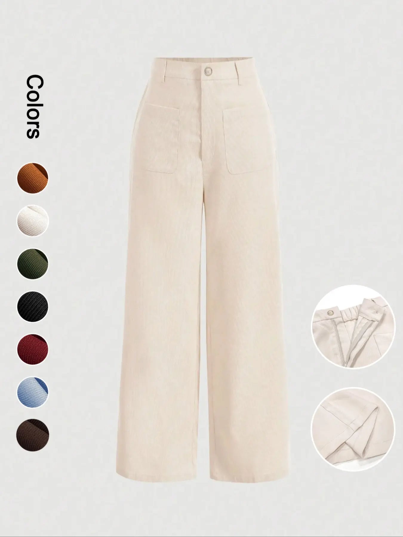 Women's High Waist Wide Leg Button Front Pants