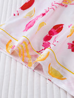 Women's Sleepwear Set, Short Sleeve Lapel Button Soft Top & Elastic Shorts