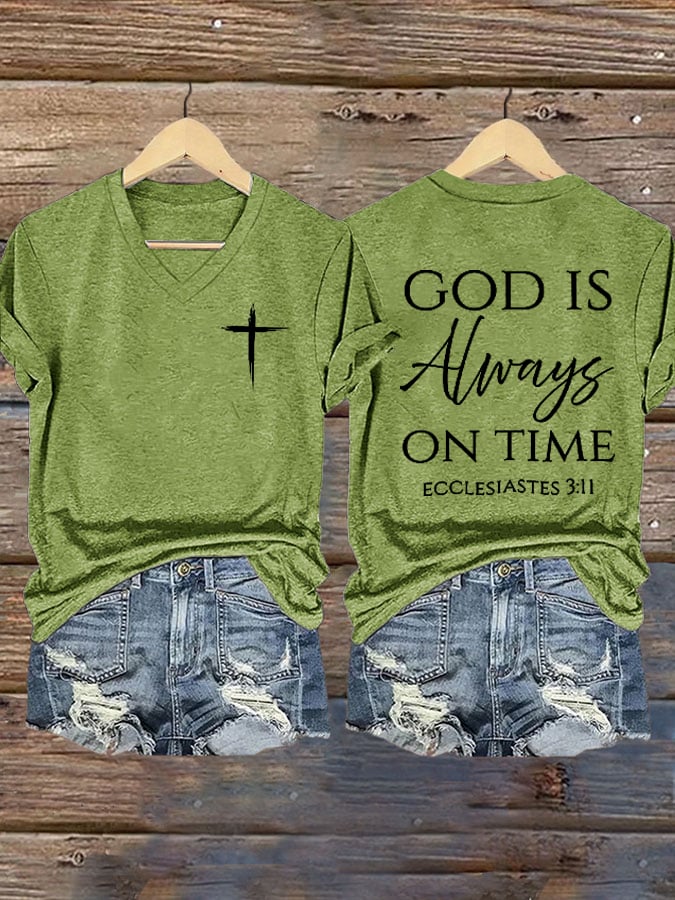 Women's God Is Always On Time T-Shirt