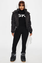 Snow Days Quilted Puffer Jacket - Black