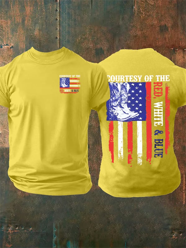 Men's  Courtesy Of Red White And Blue 250th Anniversary Flags T-Shirt