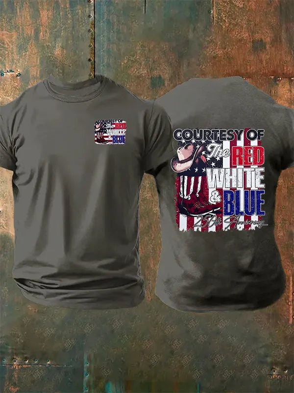 Men's  Courtesy Of Red White And Blue, 250th Anniversary Freedom T-Shirt