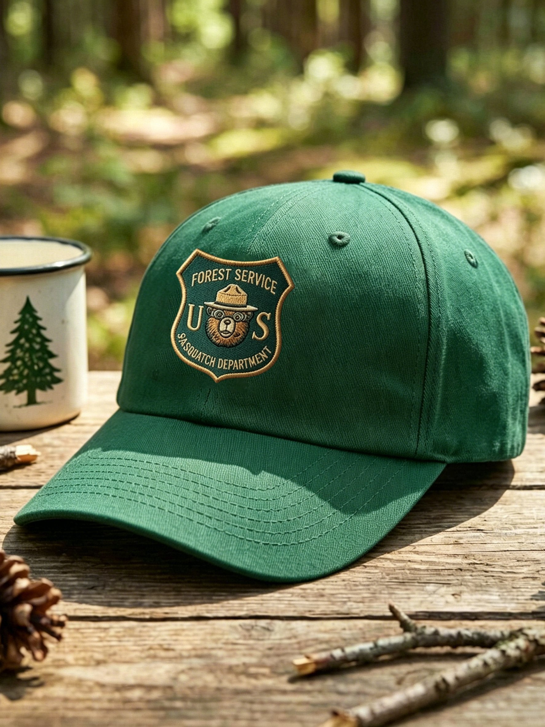 Retro Save The Forest Service Print Baseball Cap