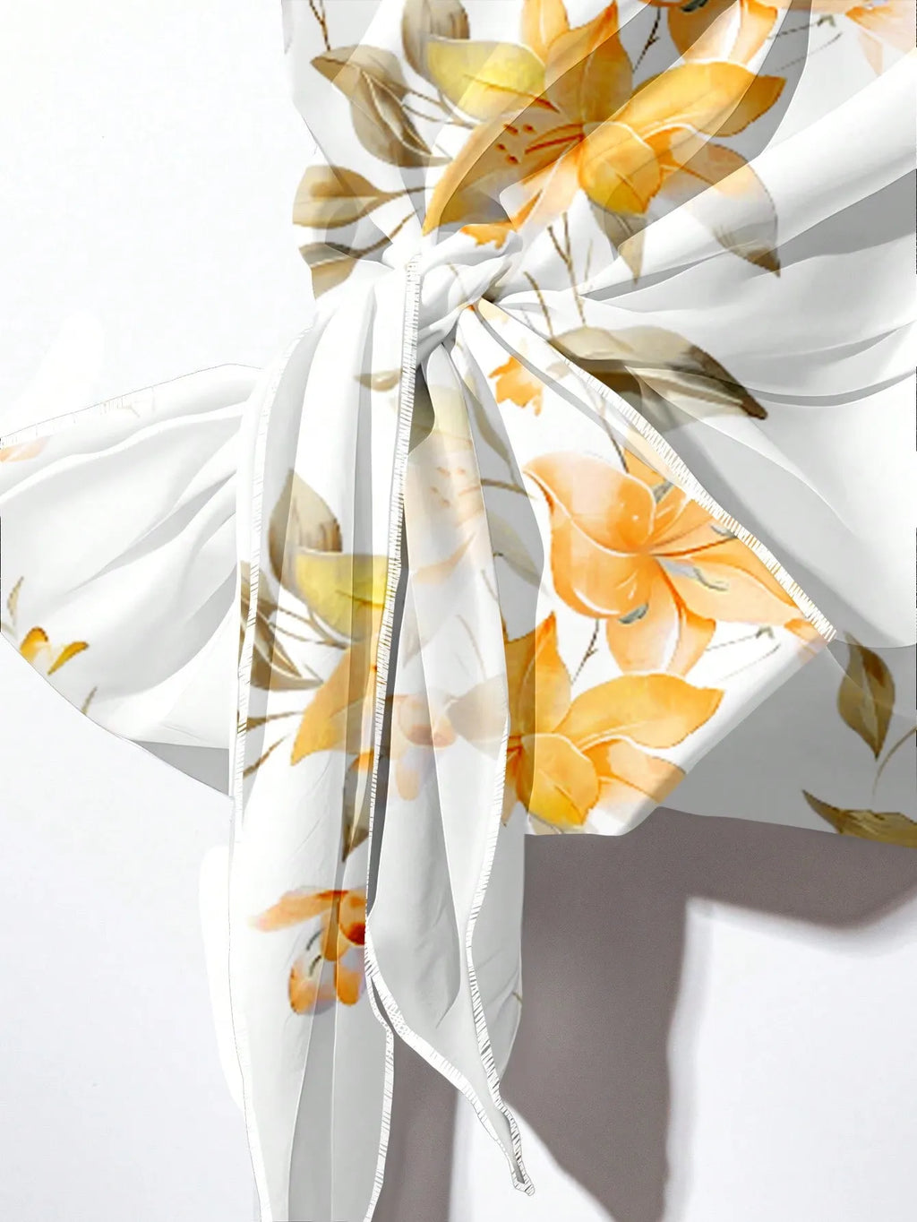 Women's Tie Bow Blouse And Loose Straight Leg Pants 2 Pieces Set,Casual Tropical,Summer Outfits For Women Vacation White Floral Light Yellow