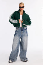 Game Play Stripes Bomber Jacket - Hunter