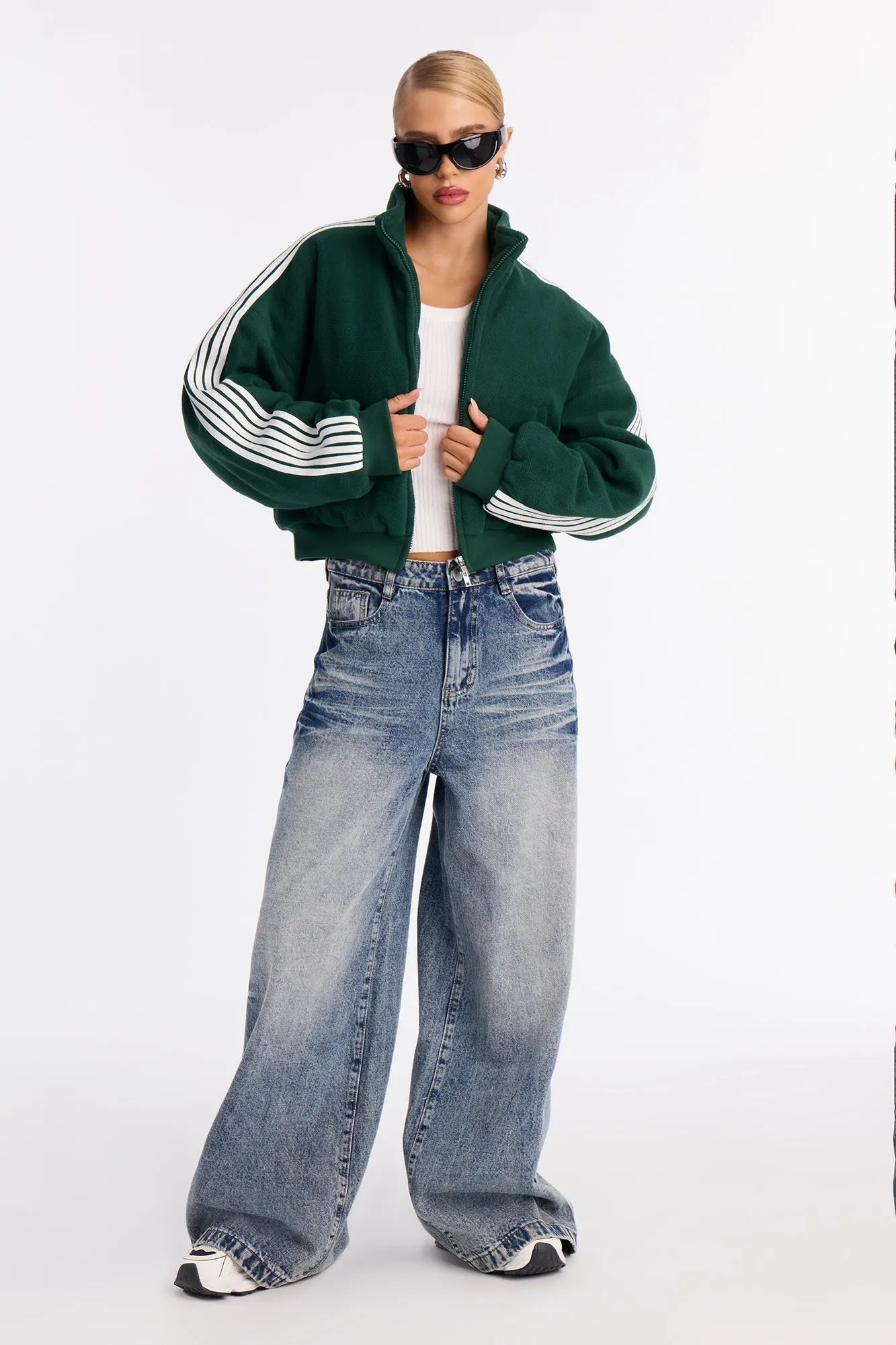 Game Play Stripes Bomber Jacket - Hunter